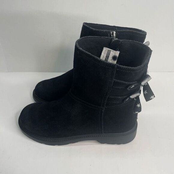 Ugg Tillee Women Black Sheepskin‎ Mid Calf Bootie Size 4 - Picture 3 of 8